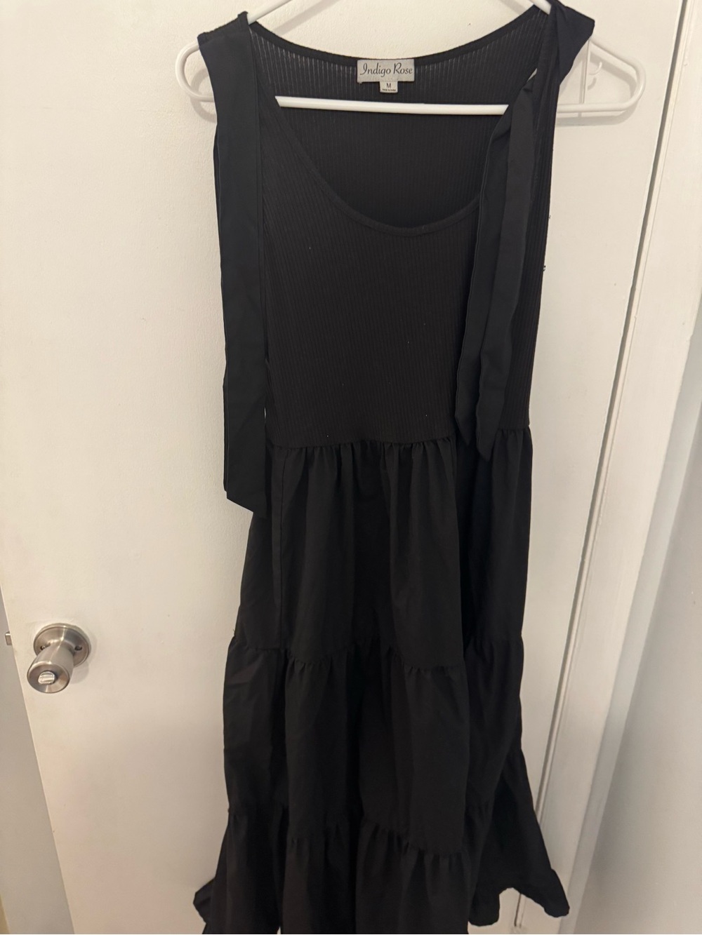 Indigo Rose Black Tiered Sleeveless Dress